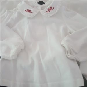 Janie and Jack white long sleeve shirt size 6-12 m